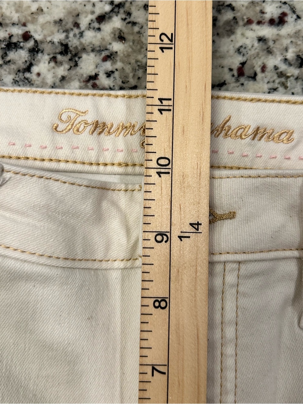Tommy Bahama Indigo Palms Mid Rise Crop Mini Bootcut Off-White Jeans Women 8/27 - Picture 7 of 11